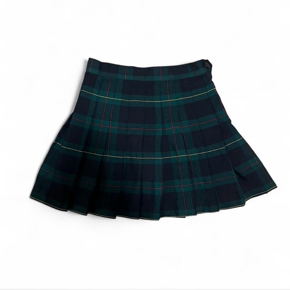 American Apparel Green and Black Plaid Mini Skirt